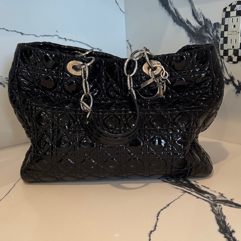 Black Patent Leather Women's Bag